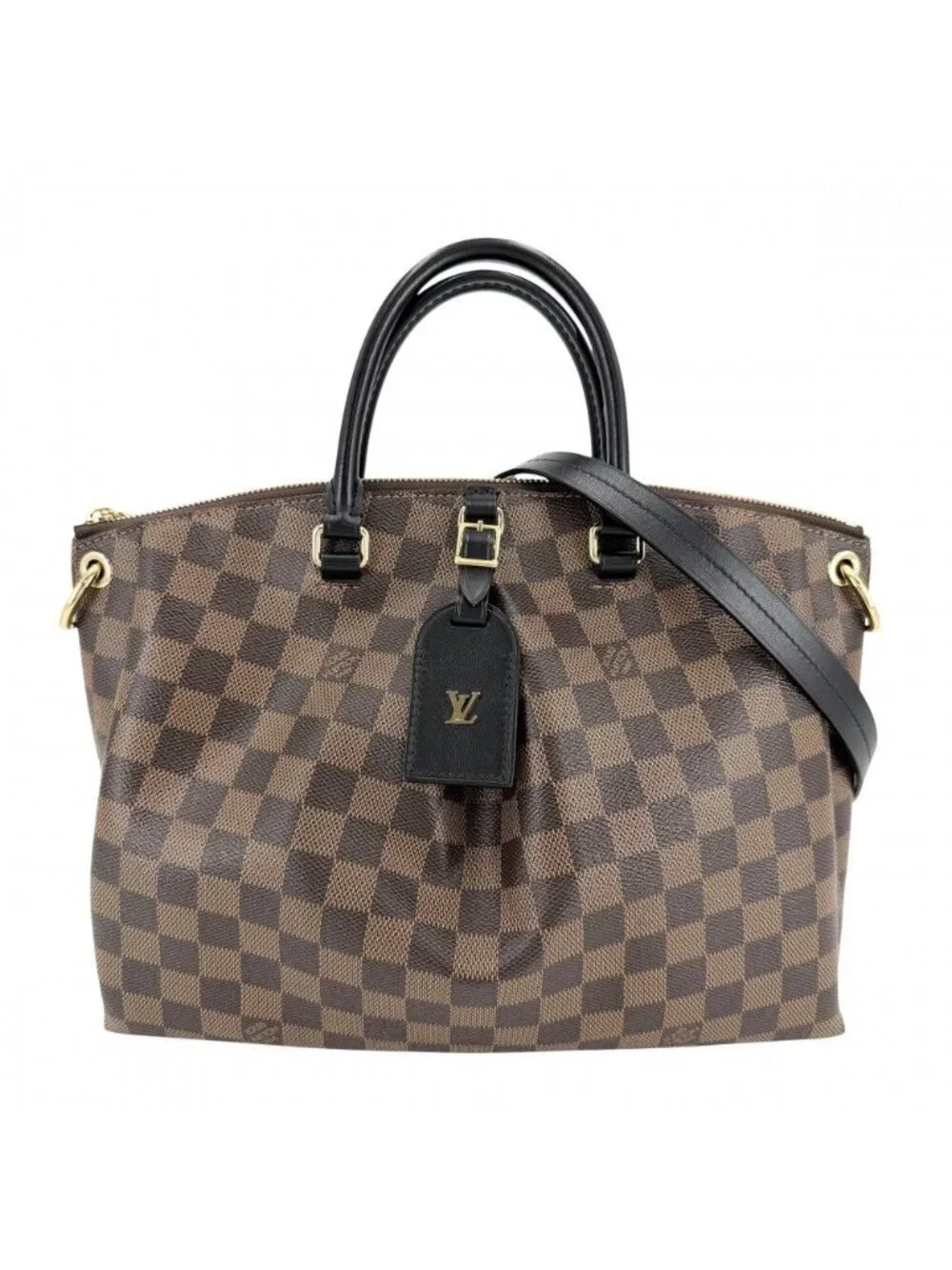 Louis Vuitton 2-Way Damier Odeon Tote MM Handbag Shoulder Bag Crossbody Brown